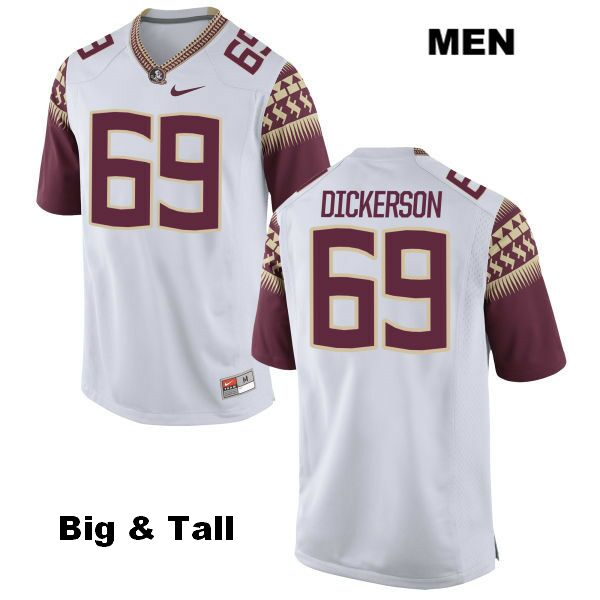 Men's NCAA Nike Florida State Seminoles #69 Landon Dickerson College Big & Tall White Stitched Authentic Football Jersey TUH7569IB